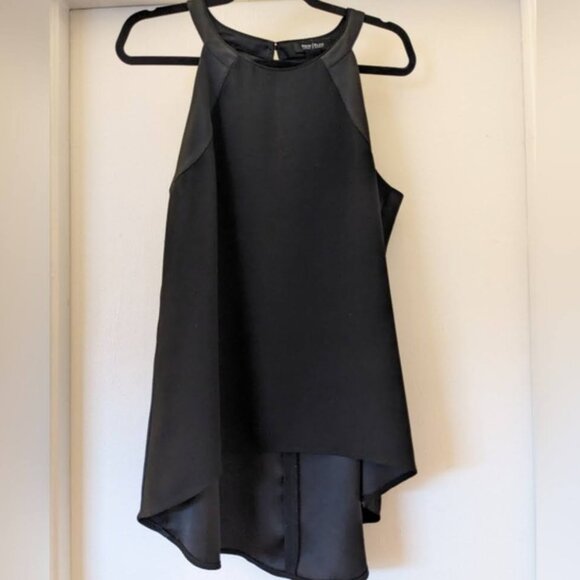White House Black Market Womens Size 2 Top Sleeveless Racer Back Black - Picture 1 of 4